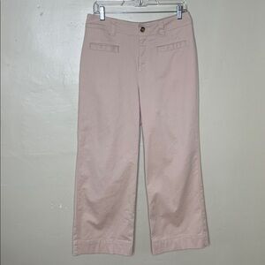 ON 34Th Peach Wide Leg Flat Front Work Cropped Casual Chino Pants 8